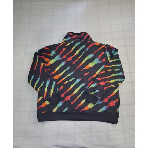 Victorias Secret Sz M PINK Sweatshirt Womens Rainbow Dye Cowl Neck Sherpa Ca13 - Picture 8 of 8